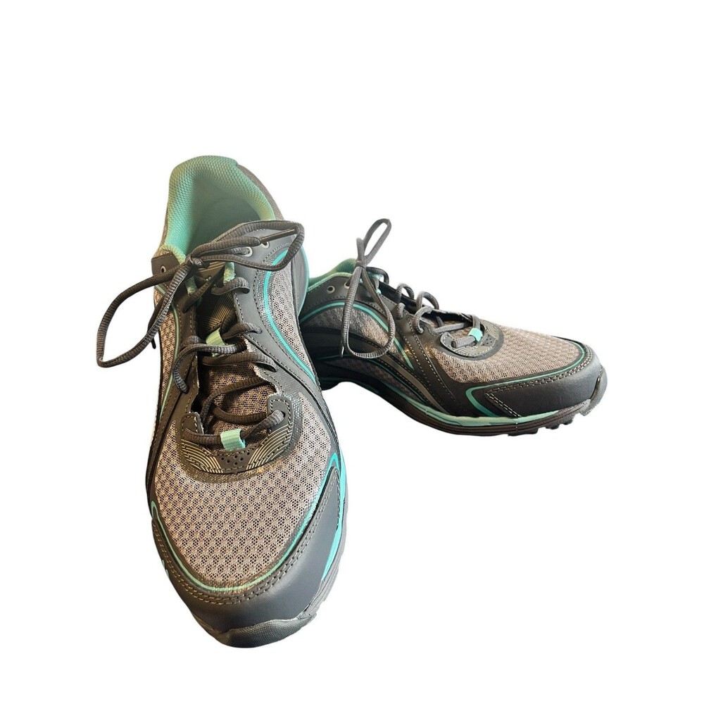 Ryka Sky Walk Women's Gray and Teal Mesh Walking Sneakers 12 wide